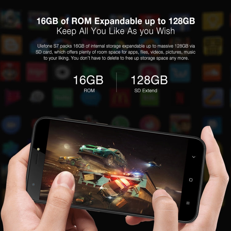 [HK Warehouse] Ulefone S7 Pro, 2GB+16GB, Dual Back Cameras, 5.0 inch Android 7.0 MTK6580A Quad Core 32-bit up to 1.3GHz, Network: 3G, Dual SIM