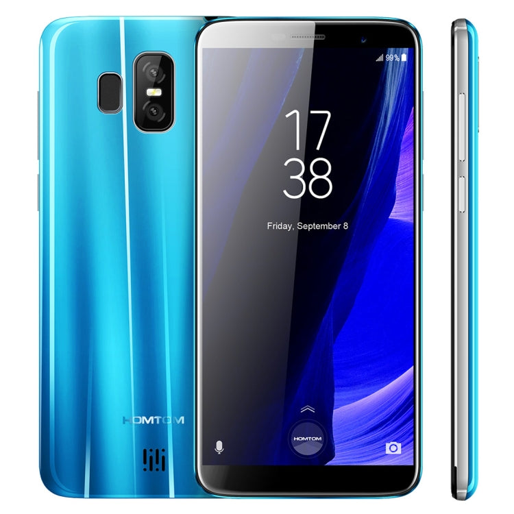 [HK Warehouse] HOMTOM S7, 3GB+32GB, Dual Back Cameras, Fingerprint Identification, 5.5 inch Android 7.0 MTK6737 Quad Core up to 1.3GHz, Network: 4G, Dual SIM, OTA(Blue)