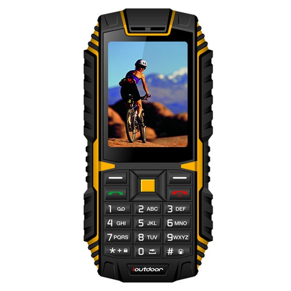 ioutdoor T1 Triple Proofing Phone, English Keyboard, IP68 Waterproof Shockproof Dustproof,  2.4 inch, MTK6261A Chipset, 21 Keys, LED Flashlight, FM, TF, Dual SIM
