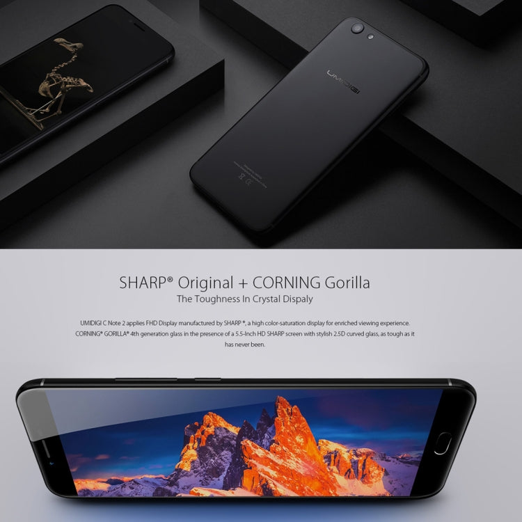 [HK Warehouse] UMIDIGI C NOTE 2, 4GB+64GB, Fingerprint Identification, 5.5 inch Sharp 2.5D Arc Screen Android 7.0 MTK6750T Octa Core up to 1.5GHz, Network: 4G, Dual SIM, OTG
