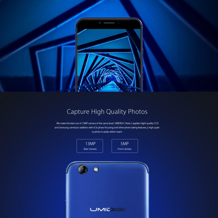 [HK Warehouse] UMIDIGI C NOTE 2, 4GB+64GB, Fingerprint Identification, 5.5 inch Sharp 2.5D Arc Screen Android 7.0 MTK6750T Octa Core up to 1.5GHz, Network: 4G, Dual SIM, OTG