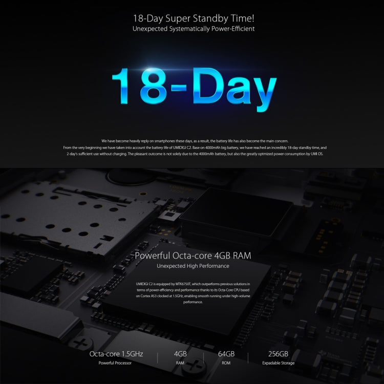 [HK Warehouse] UMIDIGI C2, 4GB+64GB, Fingerprint Identification, 5.0 inch Sharp 2.5D Arc Screen UMI OS (Android 7.0) MTK6750T Octa Core up to 1.5GHz, Network: 4G, Dual SIM, OTG