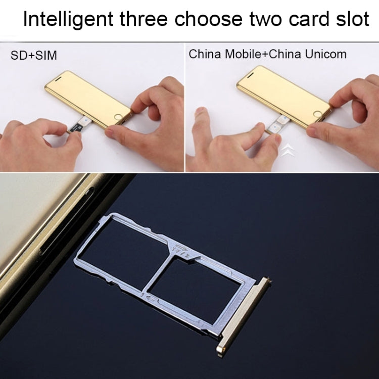 ULCOOL V66 Card Mobile Phone, 2.0 inch, SC6531CA, Support Bluetooth, FM, LBS Position, Anti-lost, GSM, Dual SIM(Gold)