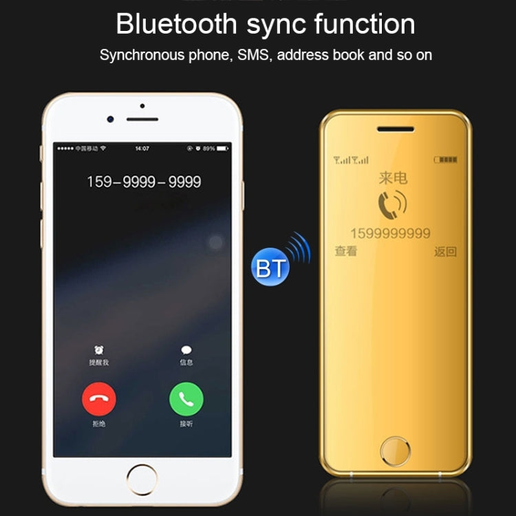 ULCOOL V66 Card Mobile Phone, 2.0 inch, SC6531CA, Support Bluetooth, FM, LBS Position, Anti-lost, GSM, Dual SIM(Gold)