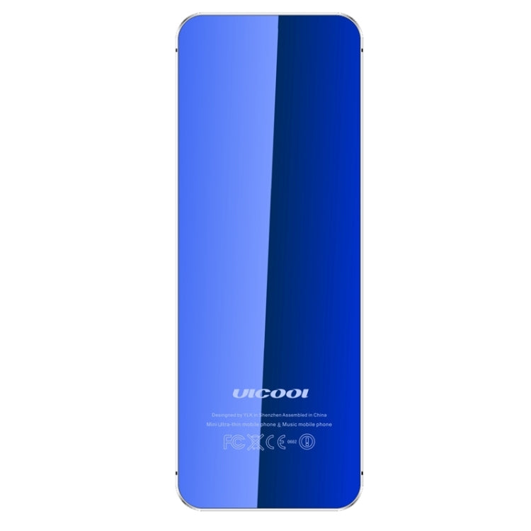 ULCOOL V36 Card Mobile Phone, 1.54 inch, MTK6261D, Support Touch Keys, Bluetooth, FM, Anti-lost, GSM, Dual SIM(Blue)