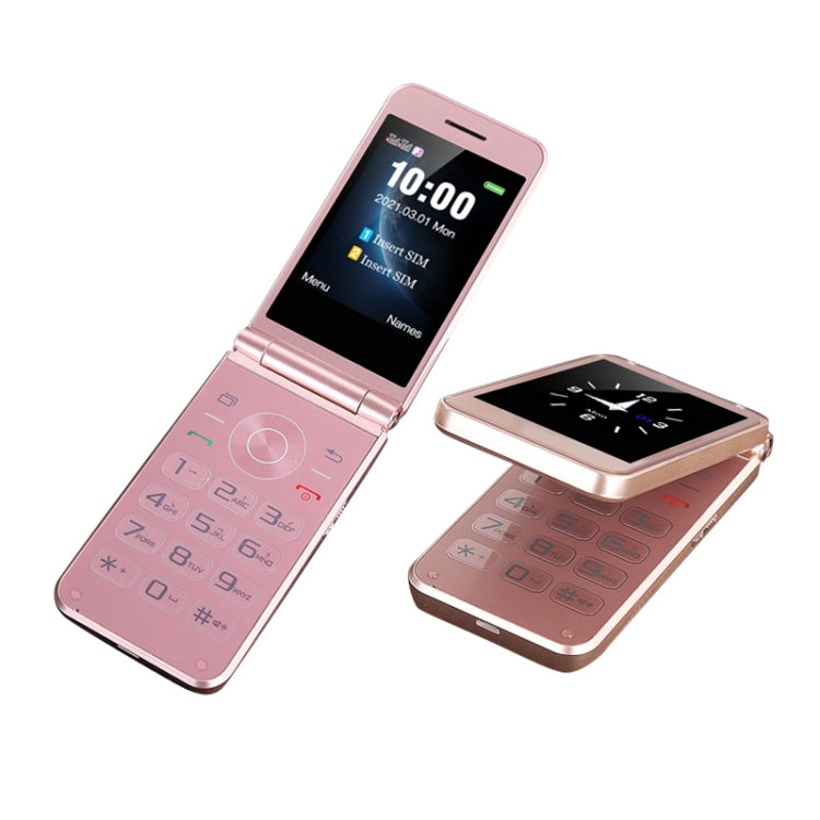 M9 Dual-screen Flip Elder Phone, 2.8 inch + 1.77 inch, 32MB+32MB, Support FM, SOS, GSM, Family Number, Big Keys, Dual SIM