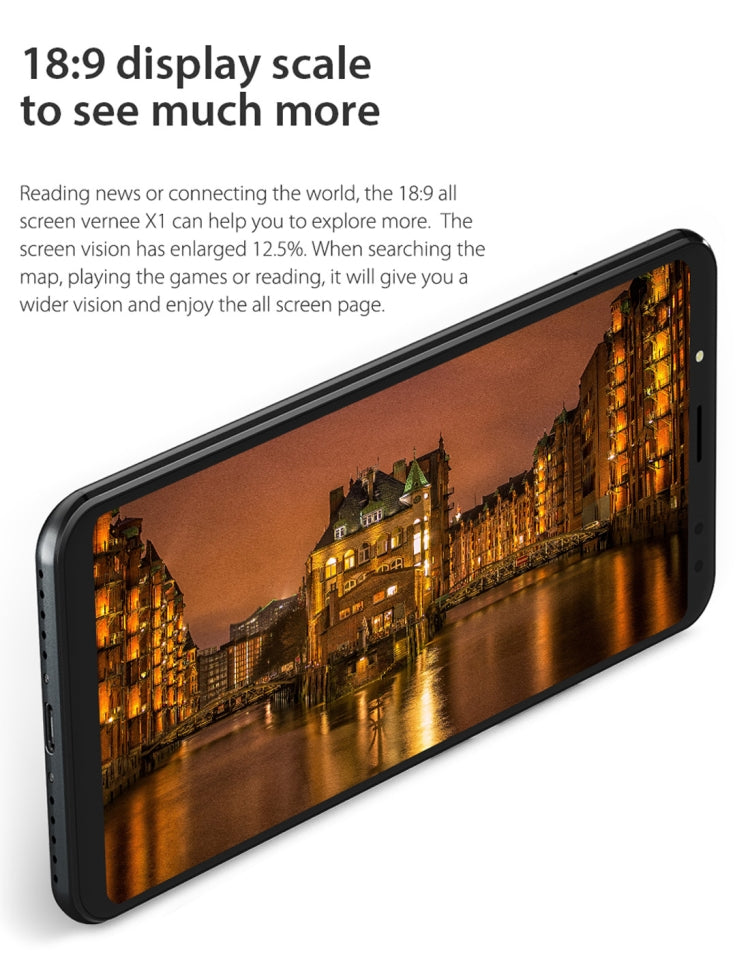 [HK Warehouse] Vernee X1, 6GB+64GB, Dual Back Cameras + Dual Front Cameras, 6200mAh Battery, Face & Fingerprint Identification, 6.0 inch Android 7.1 MTK6763 Octa Core up to 2.0GHz, Network: 4G, OTG