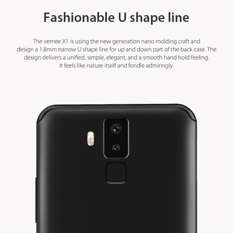 [HK Warehouse] Vernee X1, 6GB+64GB, Dual Back Cameras + Dual Front Cameras, 6200mAh Battery, Face & Fingerprint Identification, 6.0 inch Android 7.1 MTK6763 Octa Core up to 2.0GHz, Network: 4G, OTG