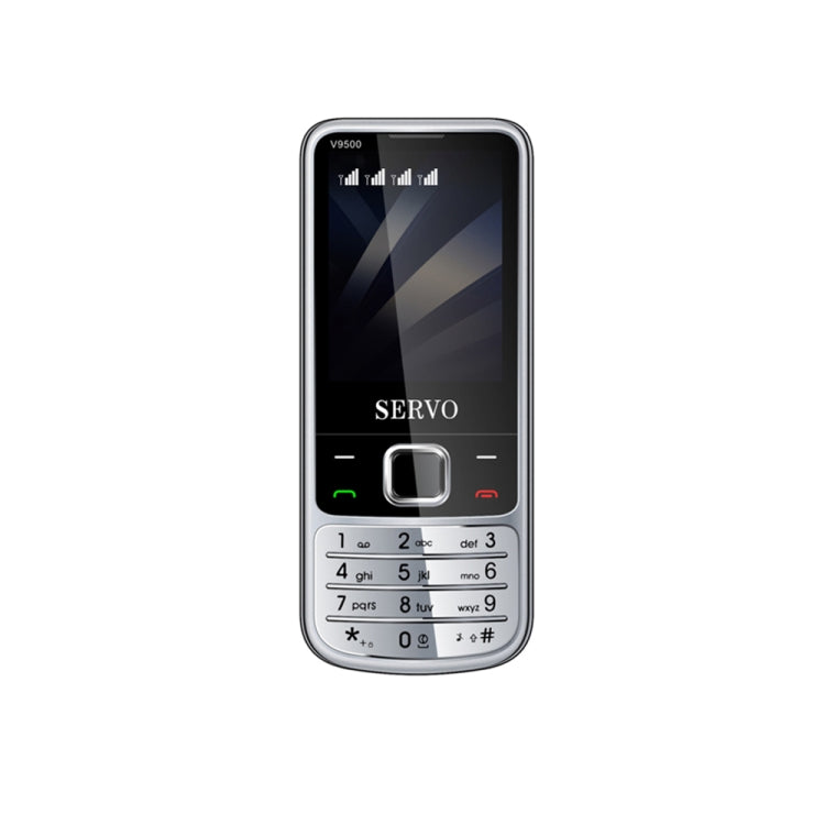 SERVO V9500 Mobile Phone, English Key, 2.4 inch, Spredtrum SC6531CA, 21 Keys, Support Bluetooth, FM, Magic Sound, Flashlight, GSM, Quad SIM