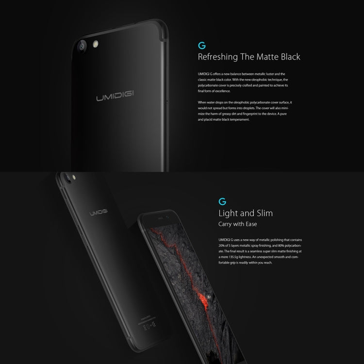[HK Warehouse] UMIDIGI G, 2GB+16GB, Fingerprint Identification,  5.0 inch Sharp Screen Android 7.0 MTK6737 Quad Core up to 1.3GHz, Network: 4G, Dual SIM, OTG
