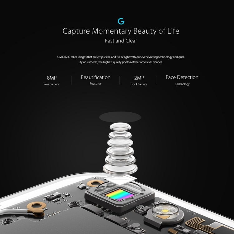[HK Warehouse] UMIDIGI G, 2GB+16GB, Fingerprint Identification,  5.0 inch Sharp Screen Android 7.0 MTK6737 Quad Core up to 1.3GHz, Network: 4G, Dual SIM, OTG