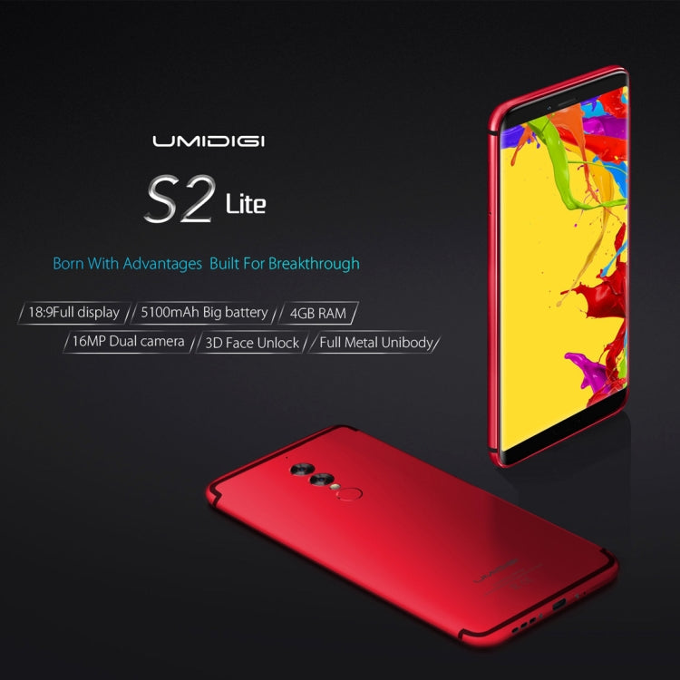 [HK Warehouse] UMIDIGI S2 Lite, 4GB+32GB, Dual Back Cameras, Face & Fingerprint Identification, 5100mAh Battery, 6.0 inch Screen Android 7.0 MTK6750T Octa Core 64-bit up to 1.5GHz, Network: 4G