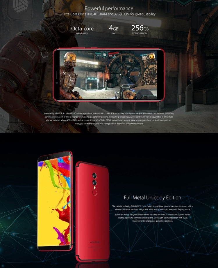 [HK Warehouse] UMIDIGI S2 Lite, 4GB+32GB, Dual Back Cameras, Face & Fingerprint Identification, 5100mAh Battery, 6.0 inch Screen Android 7.0 MTK6750T Octa Core 64-bit up to 1.5GHz, Network: 4G