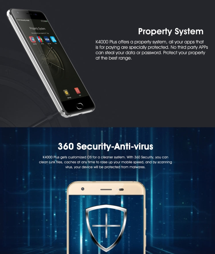 [HK Warehouse] OUKITEL K4000 Plus, 2GB+16GB, Dual OS, Fingerprint Identification, 4100mAh Large Capacity Battery, 5.0 inch 2.5D Curved Anti-smashing Screen Android 6.0 MTK6737 Quad Core up to 1.3GHz, Network: 4G, Dual SIM, GPS, OTA, FM(Black)