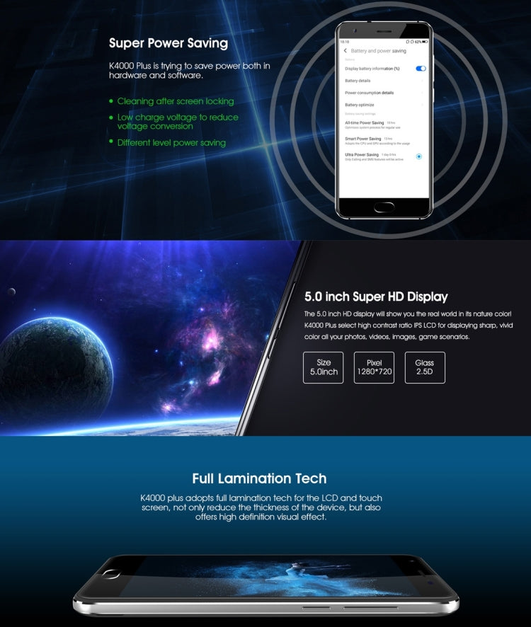 [HK Warehouse] OUKITEL K4000 Plus, 2GB+16GB, Dual OS, Fingerprint Identification, 4100mAh Large Capacity Battery, 5.0 inch 2.5D Curved Anti-smashing Screen Android 6.0 MTK6737 Quad Core up to 1.3GHz, Network: 4G, Dual SIM, GPS, OTA, FM(Black)