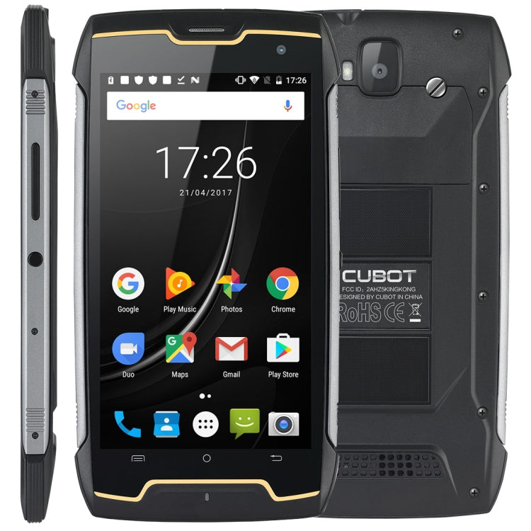 [HK Warehouse] CUBOT Kingkong Triple Proofing Phone, 2GB+16GB, IP68 Waterproof Dustproof Shockproof, 4400mAh Battery, 5.0 inch Android 7.0 MTK6580 Quad-Core up to 1.3GHz, Network: 3G, Dual SIM(Black)