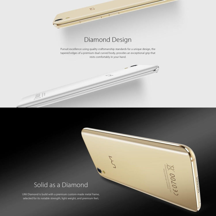 [HK Warehouse] UMI Diamond, 3GB+16GB, 5.0 inch 2.5D Arc Android 6.0 MTK6753 Octa Core up to 1.5GHz, Network: 4G(Black)