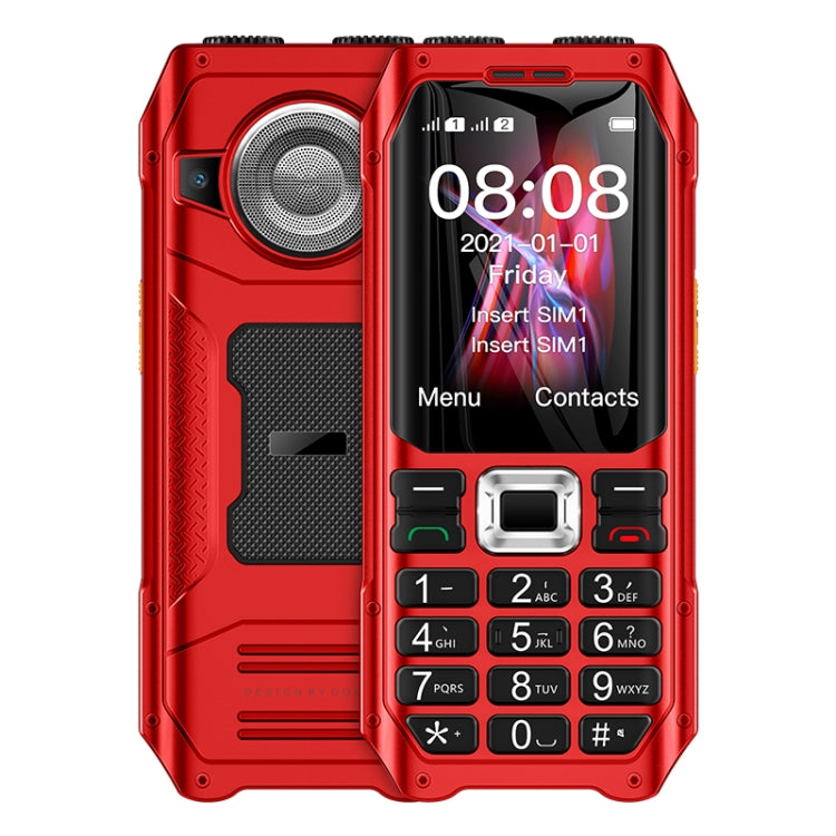 K80 Triple Proofing Elder Phone, Waterproof Shockproof Dustproof, 1800mAh Battery, 2.4 inch, 21 Keys, LED Flashlight, FM, SOS, Dual SIM, Network: 2G (Red)