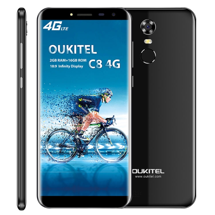 [HK Warehouse] OUKITEL C8, 2GB+16GB, Network: 4G, Fingerprint Identification, 5.5 inch Android 7.0 MTK6737 Quad Core up to 1.3GHz, Dual SIM