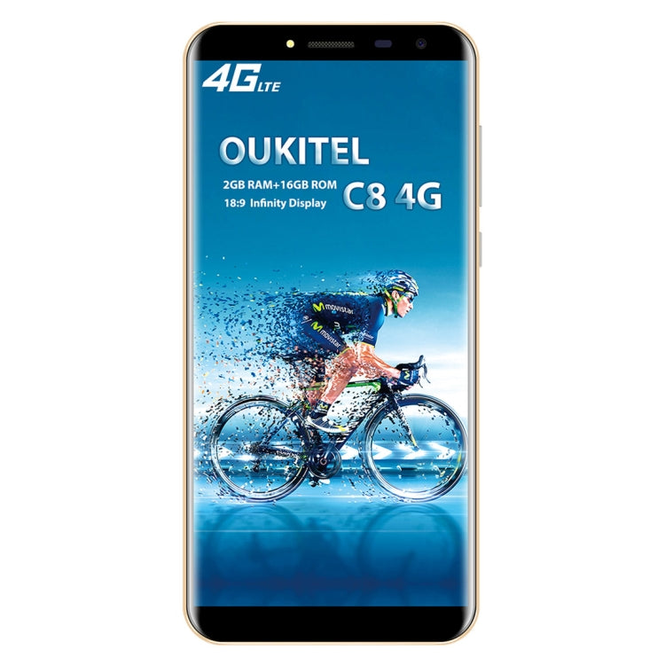 [HK Warehouse] OUKITEL C8, 2GB+16GB, Network: 4G, Fingerprint Identification, 5.5 inch Android 7.0 MTK6737 Quad Core up to 1.3GHz, Dual SIM