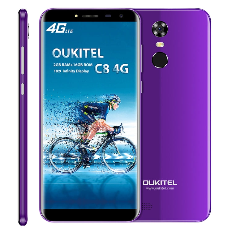 [HK Warehouse] OUKITEL C8, 2GB+16GB, Network: 4G, Fingerprint Identification, 5.5 inch Android 7.0 MTK6737 Quad Core up to 1.3GHz, Dual SIM