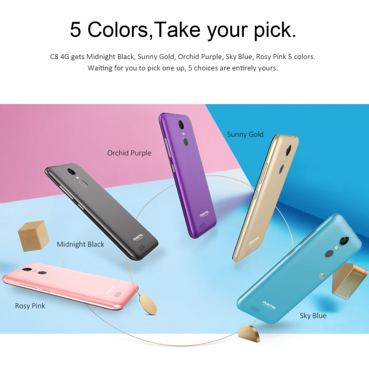 [HK Warehouse] OUKITEL C8, 2GB+16GB, Network: 4G, Fingerprint Identification, 5.5 inch Android 7.0 MTK6737 Quad Core up to 1.3GHz, Dual SIM