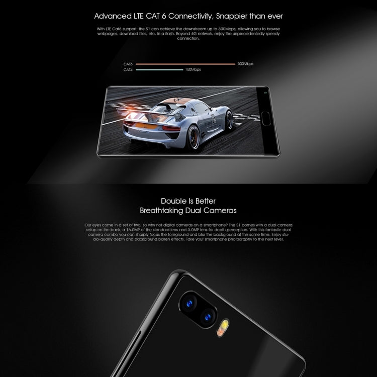 [HK Warehouse] BLUBOO S1, 6GB+64GB, Dual Back Cameras, Fingerprint Identification, 5.5 inch Sharp 2.5D Curved Edgeless Android 7.0 MTK6757 (Helio P25) Octa Core up to 2.5GHz, Network: 4G, OTG