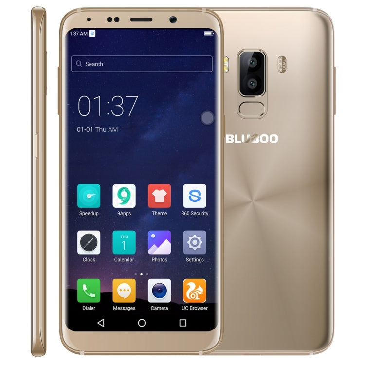 [HK Warehouse] BLUBOO S8, 3GB+32GB, Dual Rear Cameras, Fingerprint Identification, 5.7 inch Android 7.0 MTK6750T Octa Core up to 1.5GHz, Network: 4G, Dual SIM(Gold)