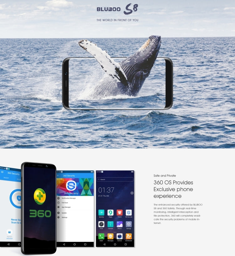 [HK Warehouse] BLUBOO S8, 3GB+32GB, Dual Rear Cameras, Fingerprint Identification, 5.7 inch Android 7.0 MTK6750T Octa Core up to 1.5GHz, Network: 4G, Dual SIM(Gold)