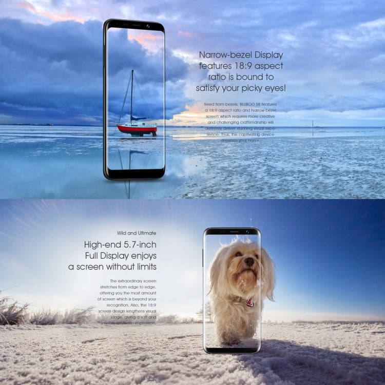 [HK Warehouse] BLUBOO S8, 3GB+32GB, Dual Rear Cameras, Fingerprint Identification, 5.7 inch Android 7.0 MTK6750T Octa Core up to 1.5GHz, Network: 4G, Dual SIM(Gold)