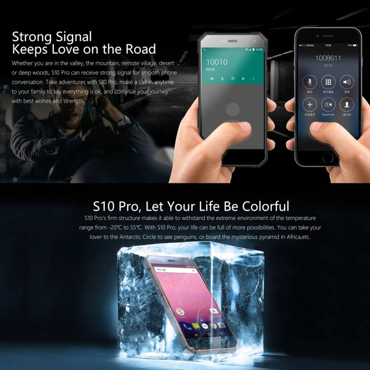 NOMU S10 Pro Triple Proofing Phone, 3GB+32GB, IP68 Waterproof Dustproof Shockproof, 5000mAh Battery, 5.0 inch Android 7.0 MTK6737T Quad Core up to 1.5GHz, Network: 4G, Dual SIM, OTG