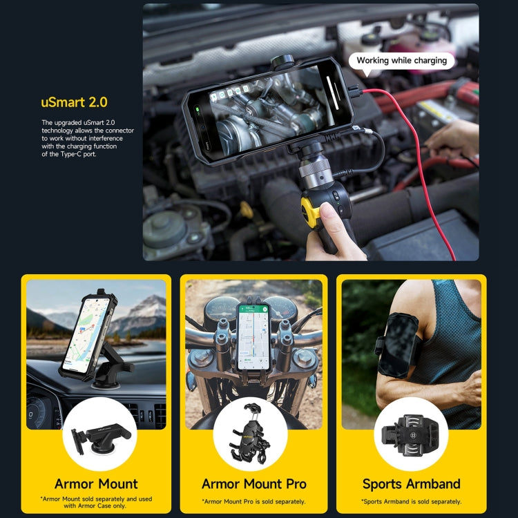 [HK Warehouse] Ulefone Armor 27 Rugged Phone, 12GB+256GB, Night Vision, 10600mAh, 6.78 inch Android 14 MediaTek Helio G99 Octa Core, Network: 4G, NFC, OTG  - Black
