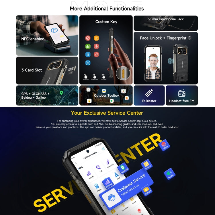 [HK Warehouse] Ulefone Armor 27 Rugged Phone, 12GB+256GB, Night Vision, 10600mAh, 6.78 inch Android 14 MediaTek Helio G99 Octa Core, Network: 4G, NFC, OTG  - Black