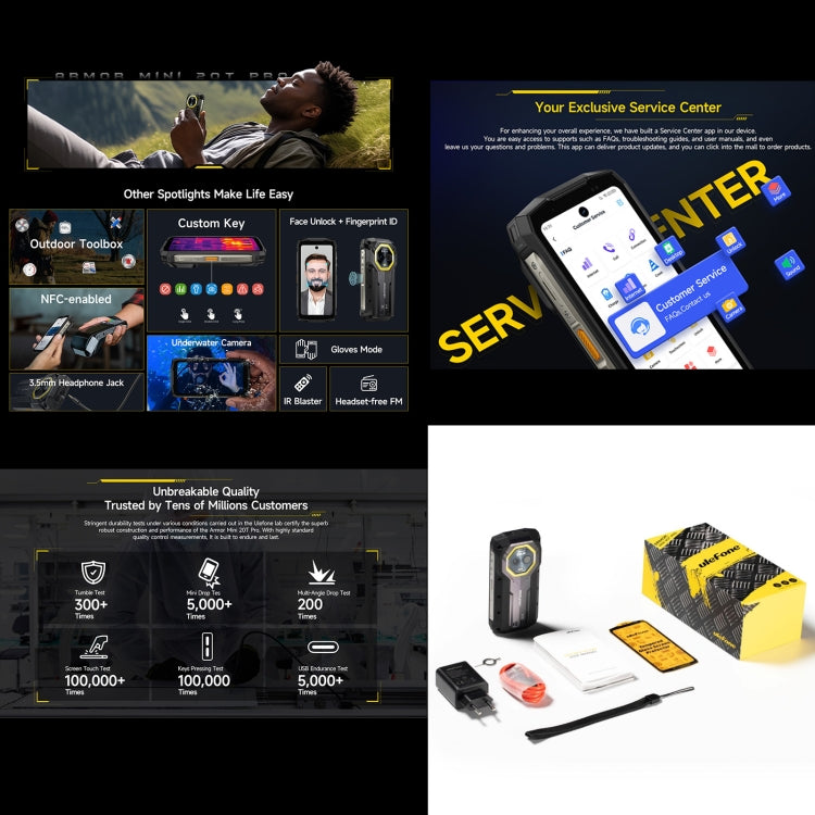 [HK Warehouse] Ulefone Armor Mini 20T Pro, Thermal Imaging, 8GB+256GB, IP68/IP69K Rugged Phone, 4.7 inch Android 15 MediaTek Dimensity 6300 5G Octa Core, Network: 5G, NFC, OTG  - Mecha Black