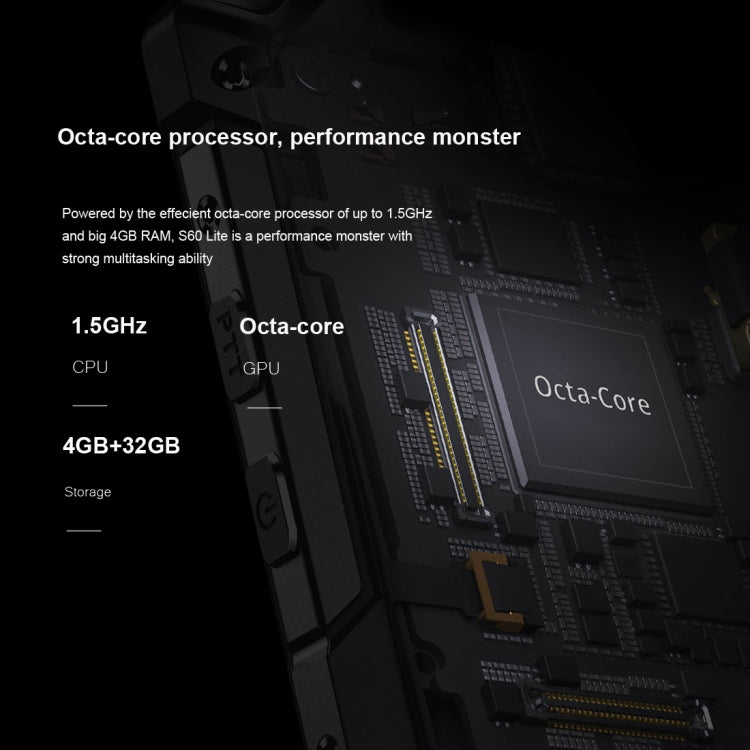 [HK Warehouse] DOOGEE S60 Lite Triple Proofing Phone, 4GB+32GB, IP68 Waterproof Dustproof Shockproof, 5580mAh Battery, Fingerprint Identification, 5.2 inch Android 7.0 MTK6750T Octa Core up to 1.5GHz, Network: 4G, NFC, OTA, Wireless Charge