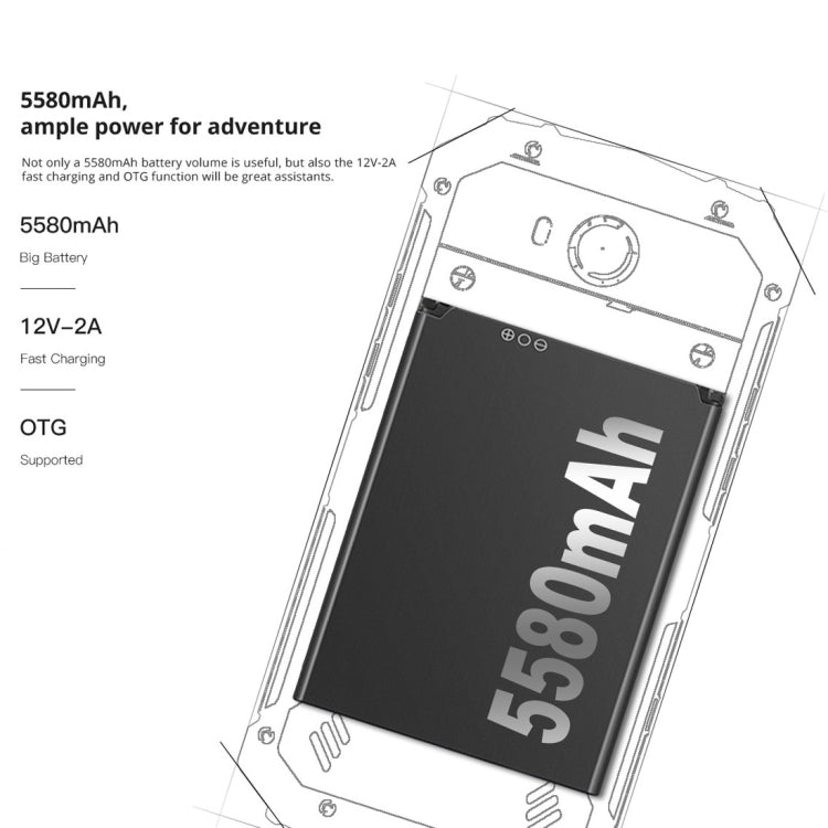 [HK Warehouse] DOOGEE S60 Lite Triple Proofing Phone, 4GB+32GB, IP68 Waterproof Dustproof Shockproof, 5580mAh Battery, Fingerprint Identification, 5.2 inch Android 7.0 MTK6750T Octa Core up to 1.5GHz, Network: 4G, NFC, OTA, Wireless Charge