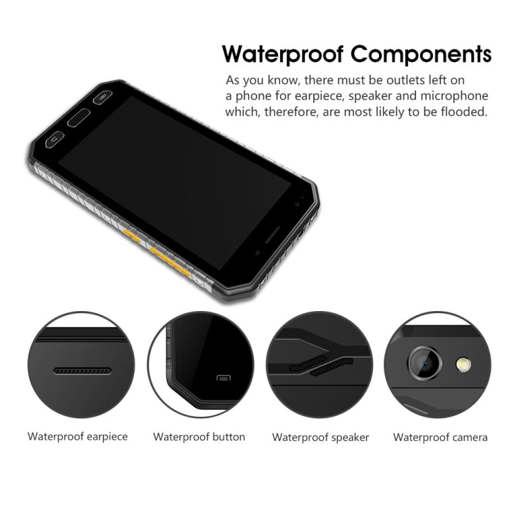 [HK Warehouse] E&L S30 Triple Proofing Phone, 2GB+16GB, IP68 Waterproof Dustproof Shockproof, Fingerprint Identification, 4.7 inch Android 7.0 MTK6737 Quad Core up to 1.5GHz, MIL-STD-810G Certified(Black)