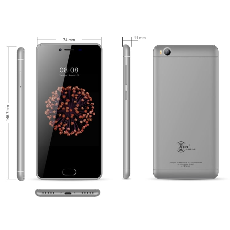 [HK Warehouse] KEN XIN DA V7, 2GB+16GB, Fingerprint Identification, 5.0 inch Android 6.0 MTK6735 Quad Core up to 1.5GHz, Network: 4G, Dual SIM