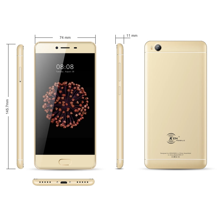 [HK Warehouse] KEN XIN DA V7, 2GB+16GB, Fingerprint Identification, 5.0 inch Android 6.0 MTK6735 Quad Core up to 1.5GHz, Network: 4G, Dual SIM
