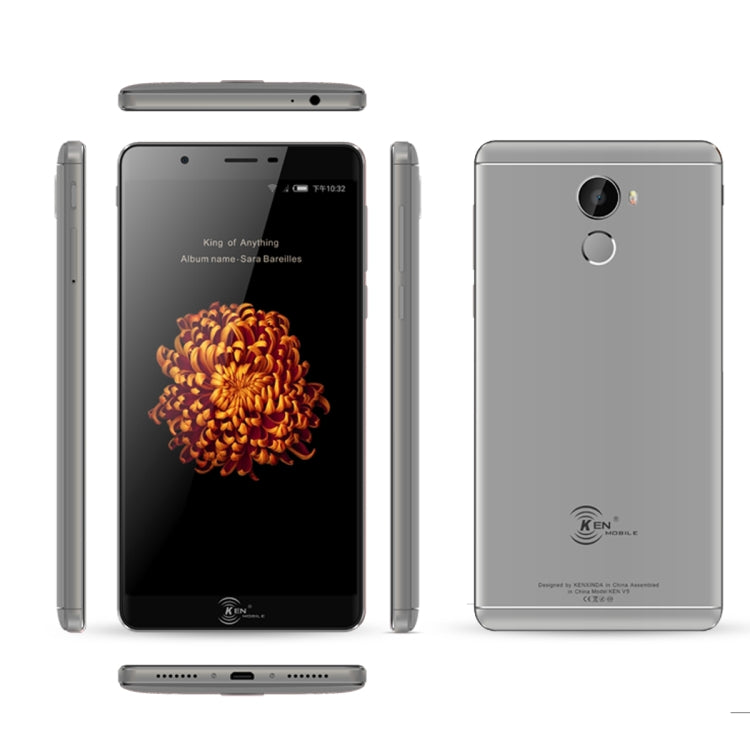 [HK Warehouse] KEN XIN DA V9, 2GB+16GB, Fingerprint Identification, 6.0 inch Android 6.0 MTK6753 Octa Core up to 1.5GHz, Network: 4G, Dual SIM