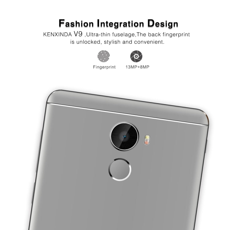 [HK Warehouse] KEN XIN DA V9, 2GB+16GB, Fingerprint Identification, 6.0 inch Android 6.0 MTK6753 Octa Core up to 1.5GHz, Network: 4G, Dual SIM