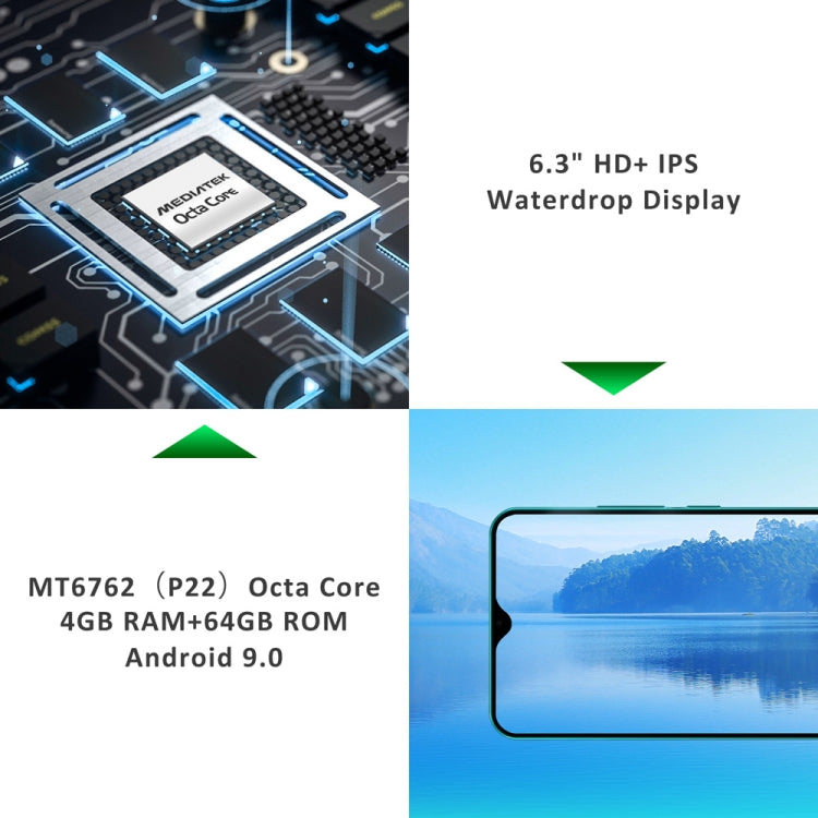 [HK Warehouse] LEAGOO S11, 4GB+64GB, Dual Back Cameras, Face ID & Fingerprint Identification, 6.3 inch Water-drop Screen Android 9.0 MTK6762 Helio P22 Octa Core up to 2.0GHz, Network: 4G, Dual SIM, OTG