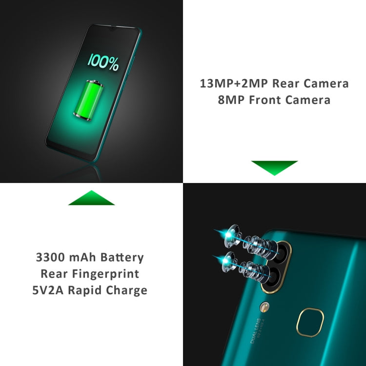 [HK Warehouse] LEAGOO S11, 4GB+64GB, Dual Back Cameras, Face ID & Fingerprint Identification, 6.3 inch Water-drop Screen Android 9.0 MTK6762 Helio P22 Octa Core up to 2.0GHz, Network: 4G, Dual SIM, OTG