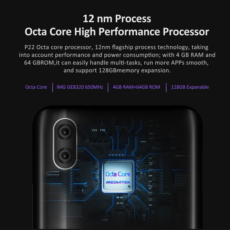 [HK Warehouse] LEAGOO S11, 4GB+64GB, Dual Back Cameras, Face ID & Fingerprint Identification, 6.3 inch Water-drop Screen Android 9.0 MTK6762 Helio P22 Octa Core up to 2.0GHz, Network: 4G, Dual SIM, OTG
