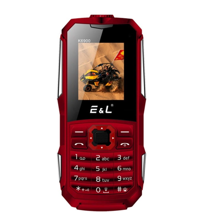 E&L K6900 Triple Proofing Phone, IP68 Waterproof Dustproof Shockproof, 1.8 inch, Bluetooth, FM, Flashlight, Dual SIM(Red)