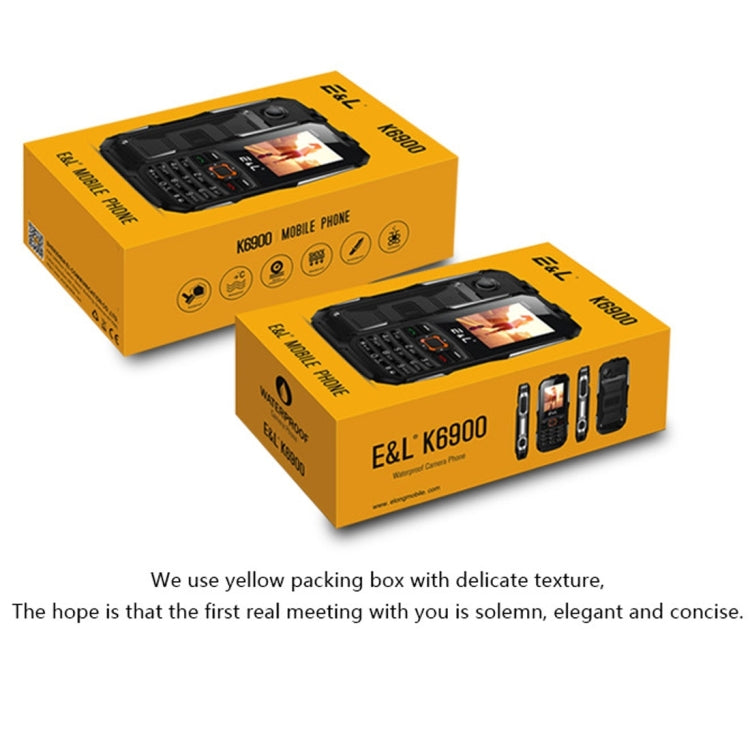 E&L K6900 Triple Proofing Phone, IP68 Waterproof Dustproof Shockproof, 1.8 inch, Bluetooth, FM, Flashlight, Dual SIM(Red)