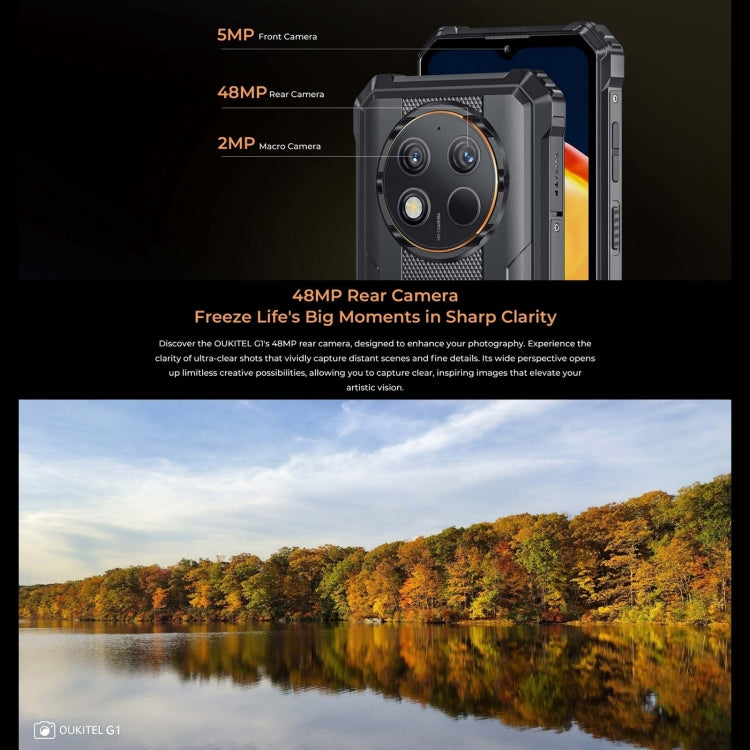 [HK Warehouse] Oukitel G1 Rugged Phone, 6GB+256GB, Fingerprint Identification, 6.52 inch Android 14 T606 Octa Core, NFC, OTG, Network: 4G