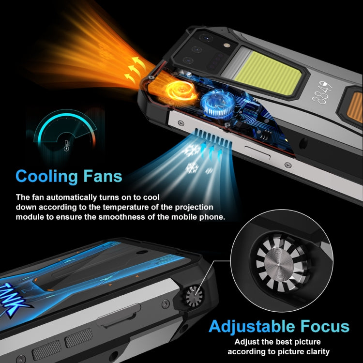 [HK Warehouse] Unihertz 8849 Tank 2 Pro Night Vision Projector Rugged Phone, 12GB+512GB, 6.79 inch Android 14 MTK6789 Octa Core, Network: 4G  - Black