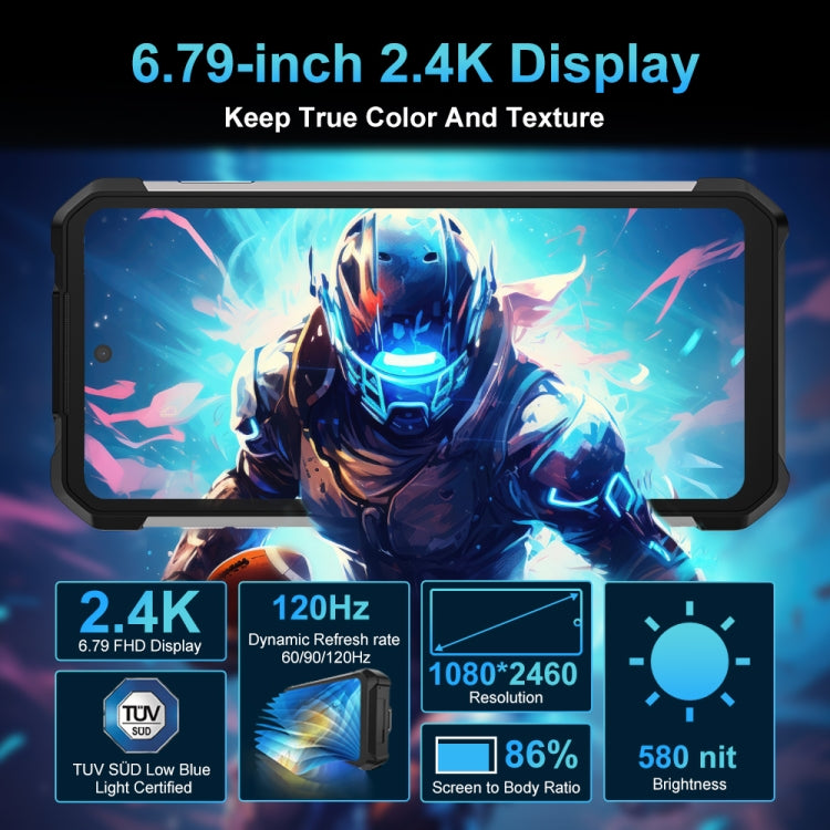 [HK Warehouse] Unihertz 8849 Tank 2 Pro Night Vision Projector Rugged Phone, 12GB+512GB, 6.79 inch Android 14 MTK6789 Octa Core, Network: 4G  - Black