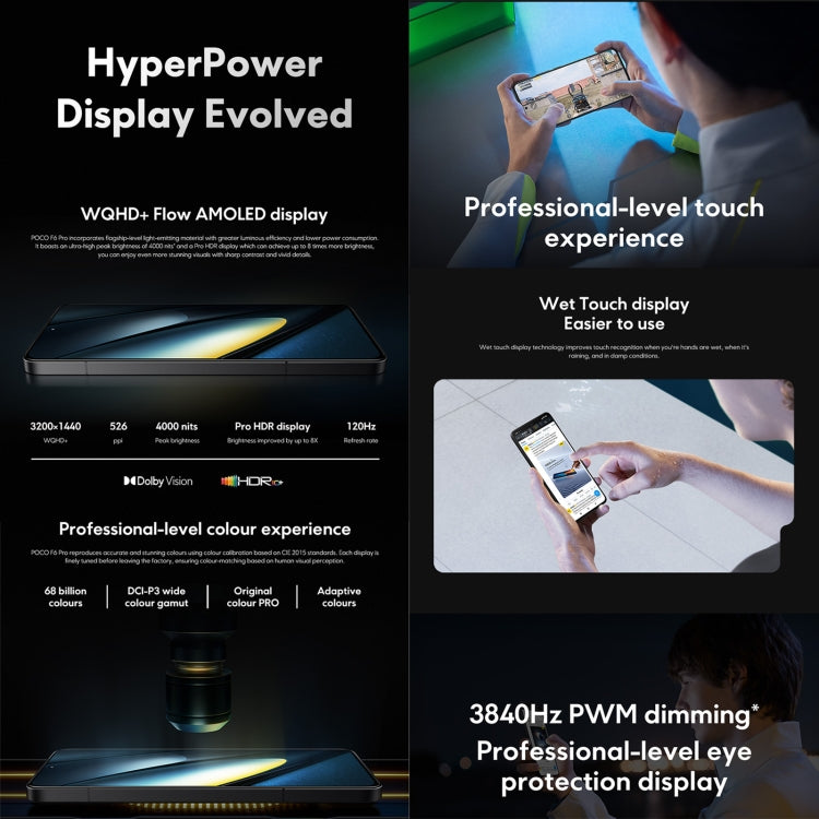 [HK Warehouse] Xiaomi POCO F6 Pro Global, 12GB+256GB, In-screen Fingerprint, 6.67 inch Xiaomi HyperOS Snapdragon 8 Gen 2 Octa Core 3.19GHz, NFC, Network: 5G  - Black